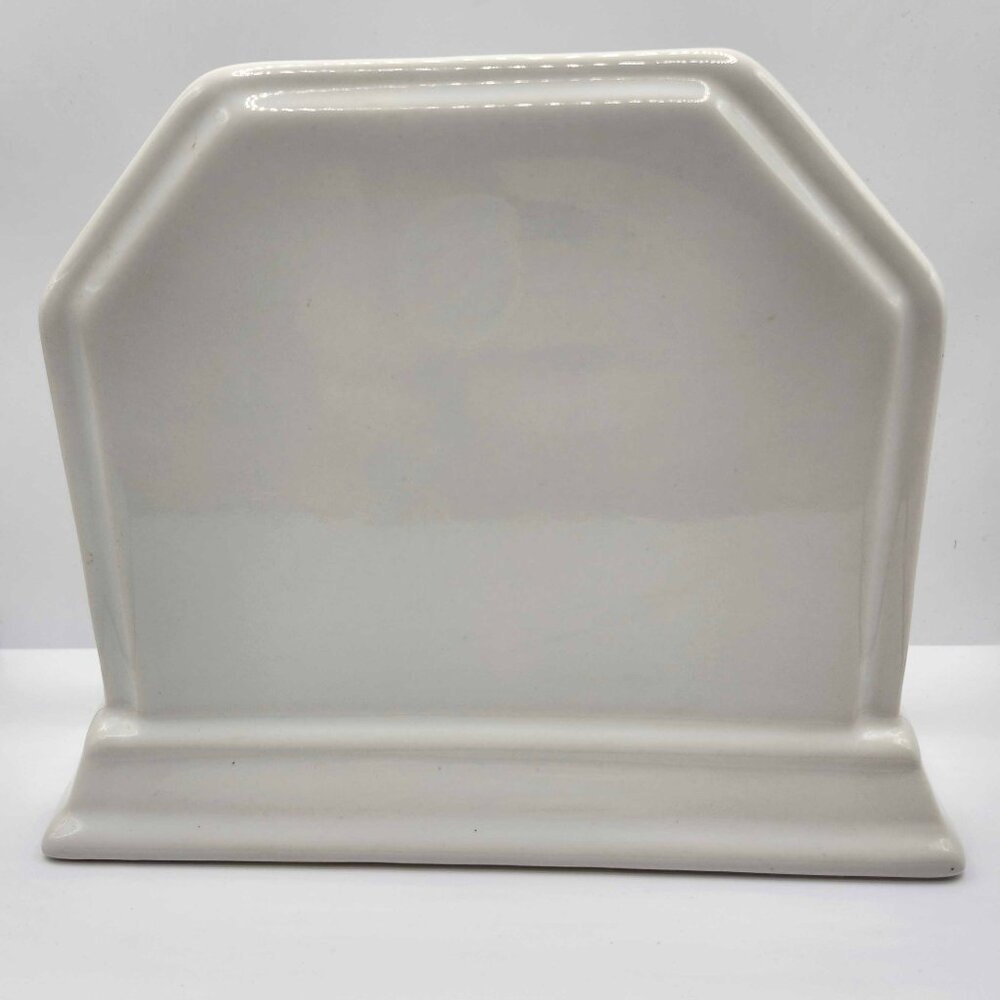 VGUC Pfaltzgraff Heritage White Napkin Holder - Large Ceramic Classic Standing